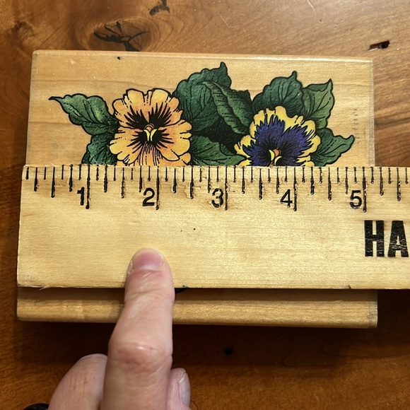 Stampendous Rubber Stamp Pansy Patch Flowers Open Line Design 5.25”x4” - Picture 8 of 9